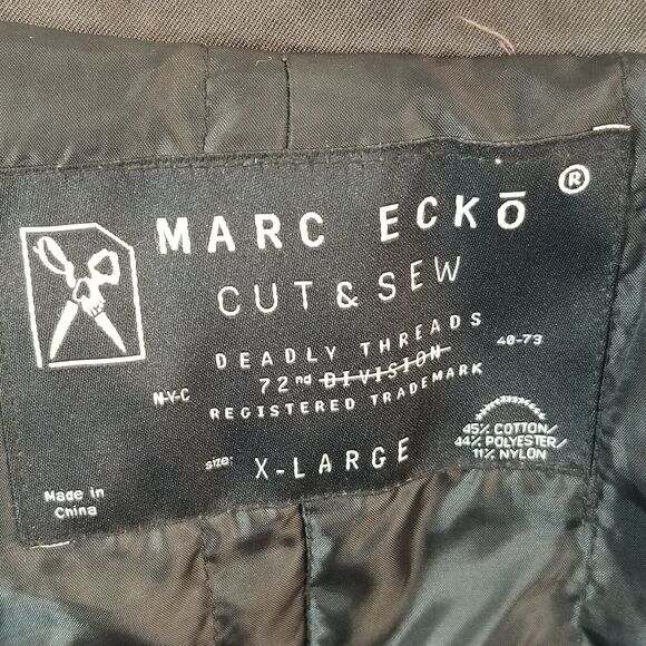 Marc Ecko Cut & Sew sport coat jacket men's XL extra Large Dark Gray SLIM FIT - Picture 9 of 16
